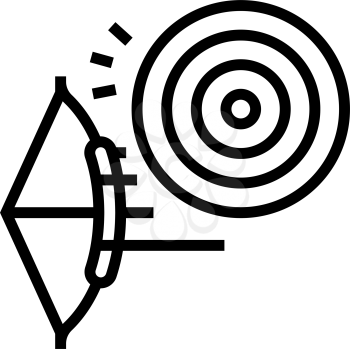 archery sport line icon vector. archery sport sign. isolated contour symbol black illustration