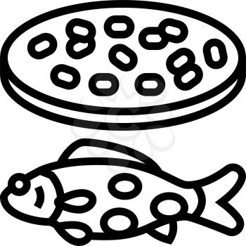 streptococcus iniae fish line icon vector. streptococcus iniae fish sign. isolated contour symbol black illustration