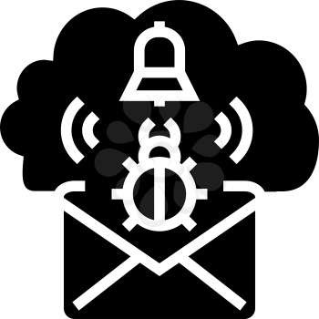 threat cyber security glyph icon vector. threat cyber security sign. isolated contour symbol black illustration