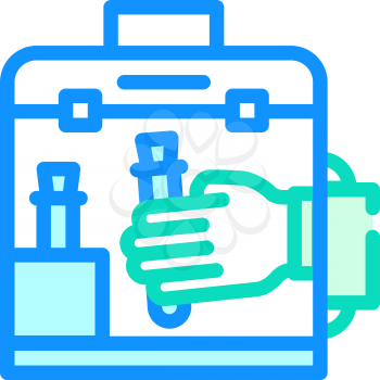 vacuum chamber for work with vaccine color icon vector. vacuum chamber for work with vaccine sign. isolated symbol illustration