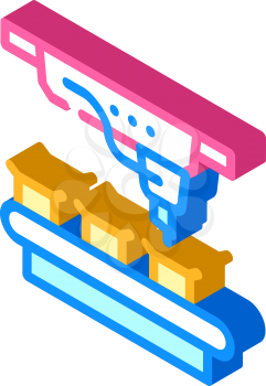 conveyor for packaging vaccine isometric icon vector. conveyor for packaging vaccine sign. isolated symbol illustration