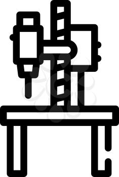 drilling and slotting machine line icon vector. drilling and slotting machine sign. isolated contour symbol black illustration