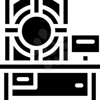 industrial crimping machine glyph icon vector. industrial crimping machine sign. isolated contour symbol black illustration