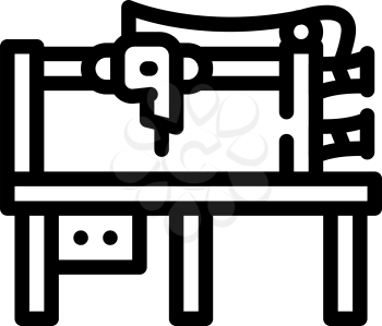 pattern sewing machine line icon vector. pattern sewing machine sign. isolated contour symbol black illustration