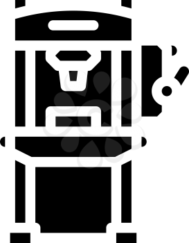 hydraulic press glyph icon vector. hydraulic press sign. isolated contour symbol black illustration