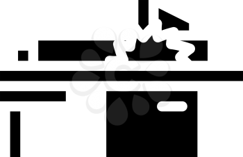 saw panel machine glyph icon vector. saw panel machine sign. isolated contour symbol black illustration