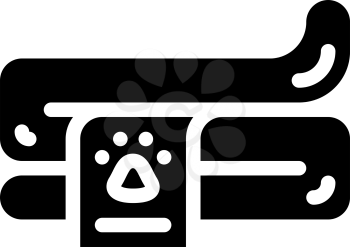 towel for domestic animal glyph icon vector. towel for domestic animal sign. isolated contour symbol black illustration
