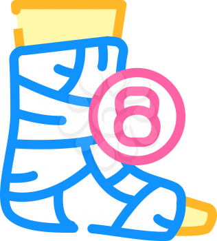 broken leg dull or severe ache color icon vector. broken leg dull or severe ache sign. isolated symbol illustration