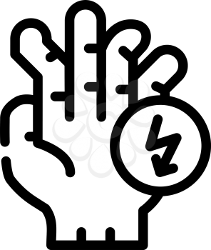 broken fingers cutting ache line icon vector. broken fingers cutting ache sign. isolated contour symbol black illustration