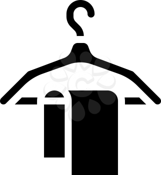 towel on hanger glyph icon vector. towel on hanger sign. isolated contour symbol black illustration
