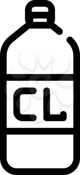 chlorine bottle line icon vector. chlorine bottle sign. isolated contour symbol black illustration
