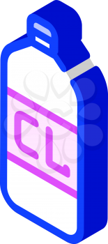 chlorine bottle isometric icon vector. chlorine bottle sign. isolated symbol illustration