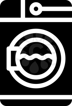 laundry machine glyph icon vector. laundry machine sign. isolated contour symbol black illustration