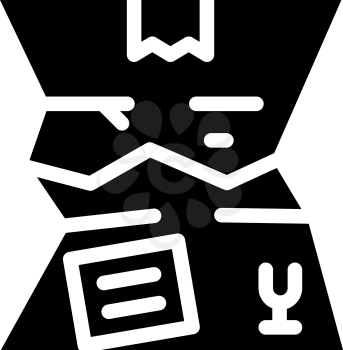 crashed damage box glyph icon vector. crashed damage box sign. isolated contour symbol black illustration