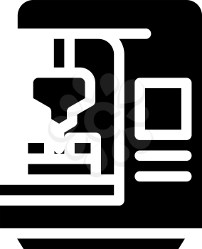 cnc computer numerical control glyph icon vector. cnc computer numerical control sign. isolated contour symbol black illustration