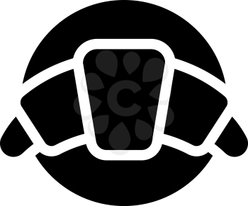 croissant dessert glyph icon vector. croissant dessert sign. isolated contour symbol black illustration