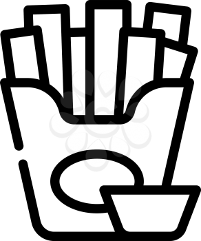 fried potato line icon vector. fried potato sign. isolated contour symbol black illustration