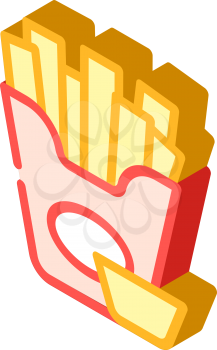 fried potato isometric icon vector. fried potato sign. isolated symbol illustration