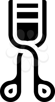 eyelash curlers glyph icon vector. eyelash curlers sign. isolated contour symbol black illustration