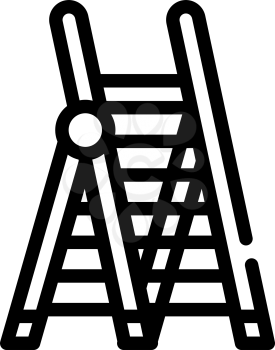ladder tool line icon vector. ladder tool sign. isolated contour symbol black illustration