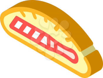 knife in bread isometric icon vector. knife in bread sign. isolated symbol illustration