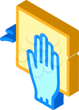 wash with napkin and glove isometric icon vector. wash with napkin and glove sign. isolated symbol illustration