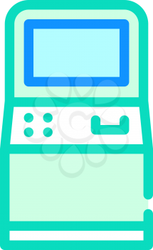 atm kiosk color icon vector. atm kiosk sign. isolated symbol illustration