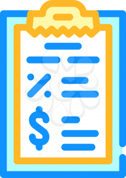 report revenue and percentage color icon vector. report revenue and percentage sign. isolated symbol illustration