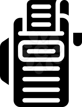 cash register with receipt glyph icon vector. cash register with receipt sign. isolated contour symbol black illustration