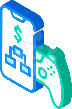 loystick phone game isometric icon vector. loystick phone game sign. isolated symbol illustration