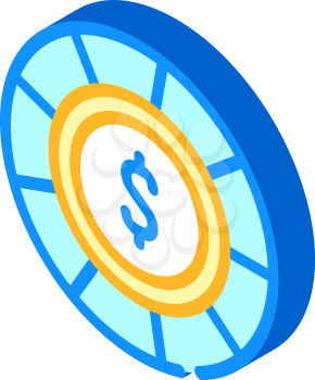 casino chip isometric icon vector. casino chip sign. isolated symbol illustration