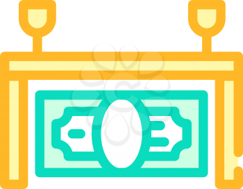 win soccer team money color icon vector. win soccer team money sign. isolated symbol illustration