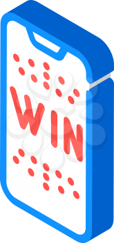 win smartphone screen isometric icon vector. win smartphone screen sign. isolated symbol illustration