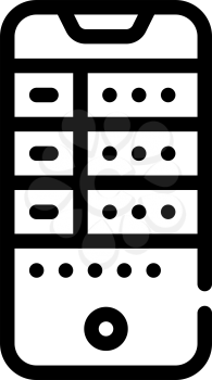 gambling phone app line icon vector. gambling phone app sign. isolated contour symbol black illustration