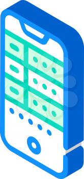 gambling phone app isometric icon vector. gambling phone app sign. isolated symbol illustration