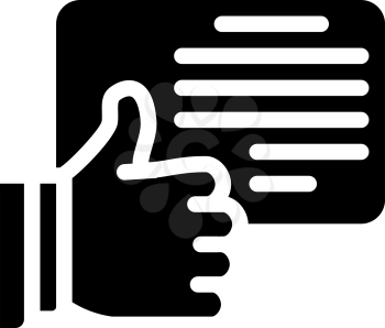 review with like glyph icon vector. review with like sign. isolated contour symbol black illustration