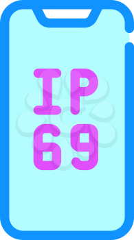 ip69 smartphone waterproof protection color icon vector. ip69 smartphone waterproof protection sign. isolated symbol illustration