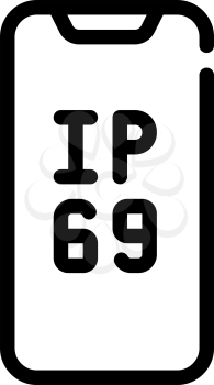 ip69 smartphone waterproof protection line icon vector. ip69 smartphone waterproof protection sign. isolated contour symbol black illustration