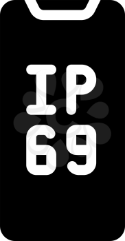 ip69 smartphone waterproof protection glyph icon vector. ip69 smartphone waterproof protection sign. isolated contour symbol black illustration