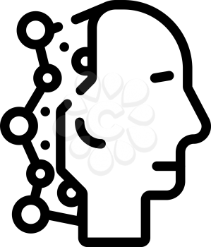 robot head artificial intelligence line icon vector. robot head artificial intelligence sign. isolated contour symbol black illustration