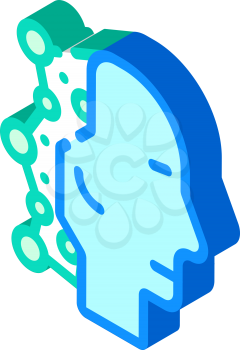robot head artificial intelligence isometric icon vector. robot head artificial intelligence sign. isolated symbol illustration