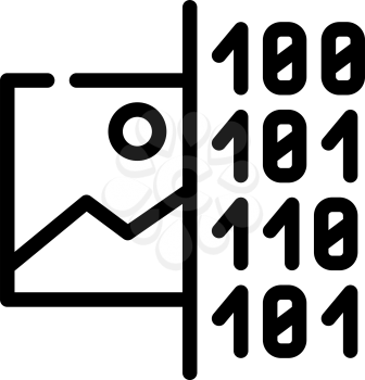 image binary code line icon vector. image binary code sign. isolated contour symbol black illustration