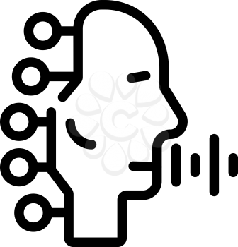 robotic voice line icon vector. robotic voice sign. isolated contour symbol black illustration
