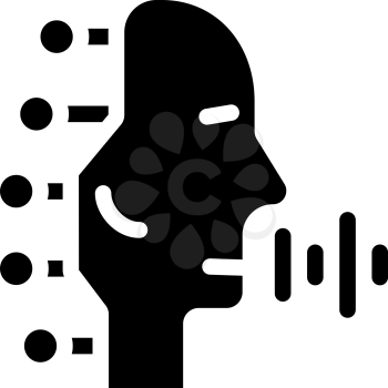 robotic voice glyph icon vector. robotic voice sign. isolated contour symbol black illustration