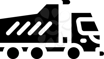 dumper truck glyph icon vector. dumper truck sign. isolated contour symbol black illustration