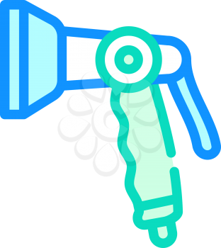 pistol spray watering color icon vector. pistol spray watering sign. isolated symbol illustration