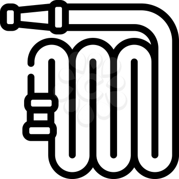 watering hose line icon vector. watering hose sign. isolated contour symbol black illustration