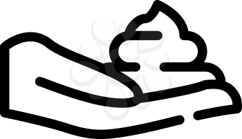 sunscreen cream on hand line icon vector. sunscreen cream on hand sign. isolated contour symbol black illustration