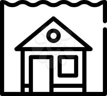 sea level rise line icon vector. sea level rise sign. isolated contour symbol black illustration