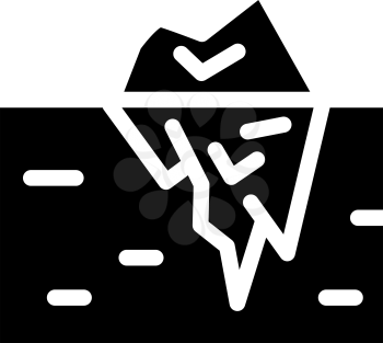iceberg melting glyph icon vector. iceberg melting sign. isolated contour symbol black illustration